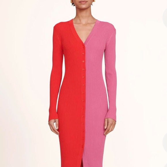 STAUD Shoko Sweater Lollipop Cherry Midi Dress - Picture 1 of 3